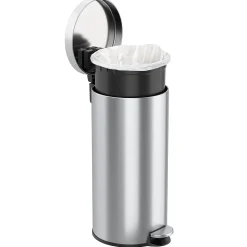 iTouchless SoftStep Round Stainless Steel Step Trash Can with Hinged Lid, 7.93 Gallon (IP08RSS)