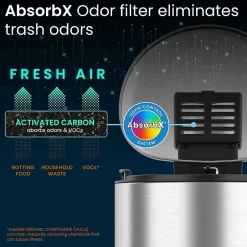 iTouchless SoftStep Semi-Round Stainless Steel Step Trash Can with Hinged Lid, 1.85 Gallon (IP02DSS)