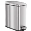 iTouchless SoftStep Slim Stainless Steel Step Trash Can with Hinged Lid, 1.29 Gallon (PS01RSS)