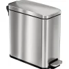 iTouchless SoftStep Stainless Steel Slim Step Trash Can with AbsorbX Odor Control System, Silver, 3 Gal. (PS03RSS)