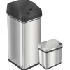iTouchless Stainless Steel Sensor Trash Can Combo Pack, Silver, 13 gal. and 2.5 gal (CDZT1302SS)