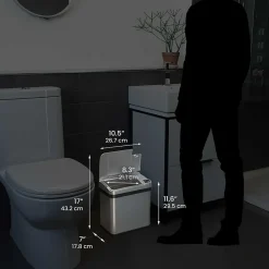 iTouchless Stainless Steel Sensor Trash Can Combo Pack, Silver, 13 gal. and 2.5 gal (CDZT1302SS)