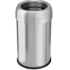 iTouchless Stainless Steel 13 Gallon Dual-Deodorizer Round Open Top Trash Can