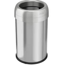 iTouchless Stainless Steel 13 Gallon Dual-Deodorizer Round Open Top Trash Can