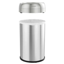 iTouchless Stainless Steel 13 Gallon Dual-Deodorizer Round Open Top Trash Can