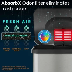 iTouchless Stainless Steel Step Trash Can, Silver, 18 gal. (PC18SN)