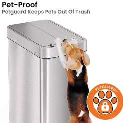 iTouchless Stainless Steel Wings Open Lid Sensor Trash Can with AbsorbX Odor Control, Silver, 13 gal. (WS13RSL)