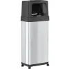 iTouchless Stainless Steel Trash Can with Dual Push Lid, 24-Gallon, Brushed (IT24DPS)
