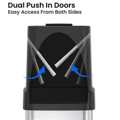 iTouchless Stainless Steel Trash Can with Dual Push Lid, 24-Gallon, Brushed (IT24DPS)