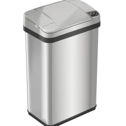 iTouchless Stainless Steel Bathroom Sensor Trash Can with AbsorbX Odor Control System and Fragrance, Silver, 4 Gal. (MT04SS)