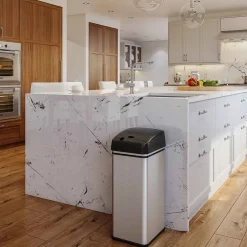 iTouchless Stainless Steel Sensor Trash Can, 13 Gallon, Silver (DZT13)