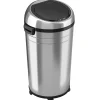 iTouchless Stainless Steel Round Sensor Trash Can with AbsorbX Odor Control System and Wheels, 23 Gal., Silver (IT23RC)