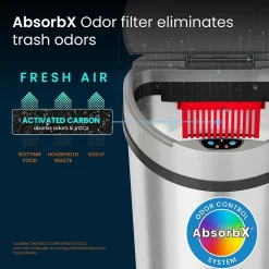 iTouchless Stainless Steel Semi-Round Sensor Trash Can with Extra-Wide Lid and AbsorbX Odor Control, 13 Gal., Silver(IT13HX)
