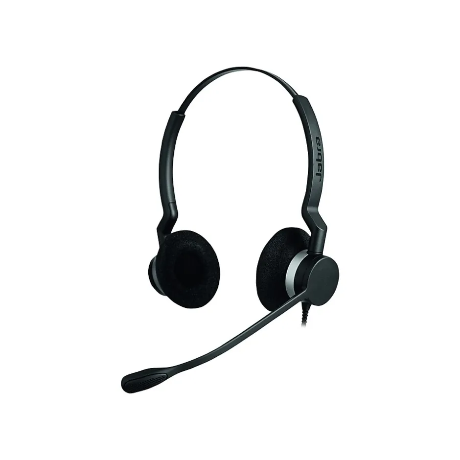 jabra BIZ 2300 QD Duo Phone Headset, Over-the-Head, Noise Cancelling , Black (2309-820-119)* Headsets
