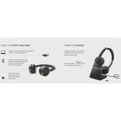 jabra Evolve 75 SE Wireless Active Noise Canceling Bluetooth Stereo Headset (7599-842-109)* Headsets
