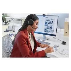 jabra Evolve2 75 Wireless Noise Canceling Bluetooth Stereo Mobile On Ear Headset, USB-A, Black (27599-989-989)* Headsets