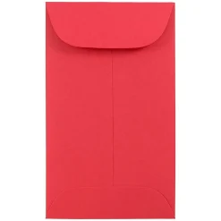JAM Paper #3 Coin Business Colored Envelopes, 2.5 x 4.25, Red Recycled, 25/Pack (356730541)* Business