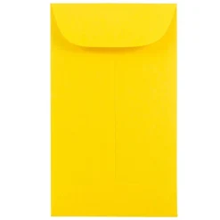 JAM Paper #6 Coin Business Colored Envelopes, 3.375 x 6, Yellow Recycled, 50/Pack (356730557i)* Business