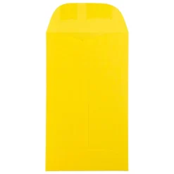 JAM Paper #6 Coin Business Colored Envelopes, 3.375 x 6, Yellow Recycled, 50/Pack (356730557i)* Business