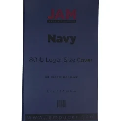 Hot 80 lb. Cardstock Paper, 8.5" x 14", Navy Blue, 50 Sheets/Pack (64429515) Card Stock
