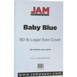 Hot 80 lb. Cardstock Paper, 8.5" x 14", Baby Blue, 50 Sheets/Pack (76329467) Card Stock