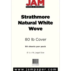 Hot 80 lb. Cardstock Paper, 8.5" x 14", Natural White, 50 Sheets/Pack (17428899) Card Stock