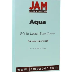 Best 80 lb. Cardstock Paper, 8.5" x 14", Aqua Blue, 50 Sheets/Pack (16729312) Card Stock