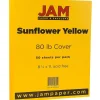 80 lb. Cardstock Paper, 8.5" x 11", Sunflower Yellow, 50 Sheets/Pack (16729203) Card Stock