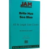 65 lb. Cardstock Paper, 8.5" x 14", Brite Hue Sea Blue, 50 Sheets/Pack (16730935) Card Stock