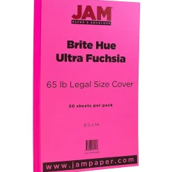 Outlet 65 lb. Cardstock Paper, 8.5" x 14", Ultra Fuchsia Pink, 50 Sheets/Pack (16730928) Card Stock