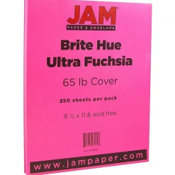Clearance 65 lb. Cardstock Paper, 8.5" x 11", Ultra Fuchsia Pink, 250 Sheets/Ream (184851B) Card Stock