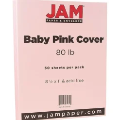 Best 80 lb. Cardstock Paper, 8.5" x 11", Baby Pink, 50 Sheets/Pack (5155791) Card Stock