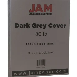New 80 lb. Cardstock Paper, 8.5" x 11", Dark Gray, 250 Sheets/Ream (26396471B) Card Stock