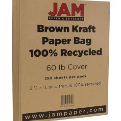 Outlet 65 lb. Cardstock Paper, 8.5" x 11", Brown Kraft, 250 Sheets/Ream (LEKR120606B) Card Stock