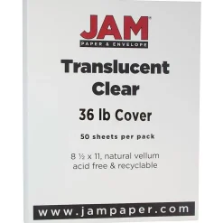 Online 36 lb. Cardstock Paper, 8.5" x 11", Clear, 50 Sheets/Pack (1566) Card Stock