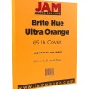 Discount 65 lb. Cardstock Paper, 8.5" x 11", Ultra Orange, 250 Sheets/Ream (151027B) Card Stock