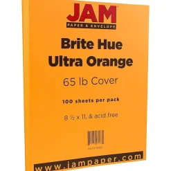 Best 65 lb. Cardstock Paper, 8.5" x 11", Ultra Orange, 50 Sheets/Pack (151027) Card Stock