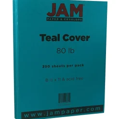 80 lb. Cardstock Paper, 8.5" x 11", Teal, 250 Sheets/Ream (1524384B) Card Stock