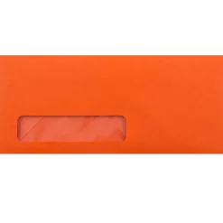 JAM Paper #10 Window Envelope, 4 1/8" x 9 1/2", Orange, 50/Pack (5156477I)* Window