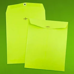 JAM Paper 10 x 13 Open End Catalog Colored Envelopes with Clasp Closure, Ultra Lime Green, 50/Pack (v0128186i)* Catalog