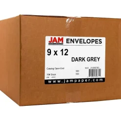 JAM Paper 9 x 12 Open End Catalog Envelopes, Dark Grey, 50/Pack (21285783i)* Catalog