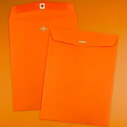 JAM Paper 10 x 13 Open End Catalog Colored Envelopes with Clasp Closure, Orange Recycled, 50/Pack (913745i)* Catalog