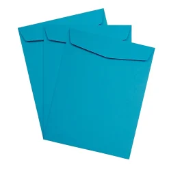 JAM Paper 10 x 13 Open End Catalog Colored Envelopes, Blue Recycled, 25/Pack (87725a)* Catalog