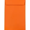 JAM Paper 6 x 9 Open End Catalog Colored Envelopes, Orange Recycled, 50/Pack (88129i)* Security Tinted