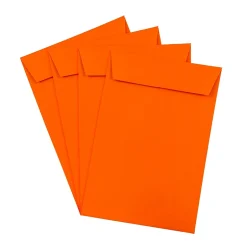 JAM Paper 6 x 9 Open End Catalog Colored Envelopes, Orange Recycled, 50/Pack (88129i)* Security Tinted