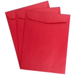 JAM Paper 9 x 12 Open End Catalog Colored Envelopes, Red Recycled, 25/Pack (80329a)* Catalog