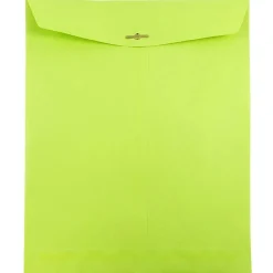 JAM Paper 10" x 13" Open End Catalog Colored Envelopes with Clasp Closure, Ultra Lime Green, 10/Pack (V0128186B)* Catalog