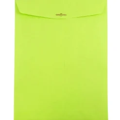 JAM Paper 9" x 12" Open End Catalog Colored Envelopes with Clasp Closure, Ultra Lime Green, 10/Pack (900835395B)* Catalog