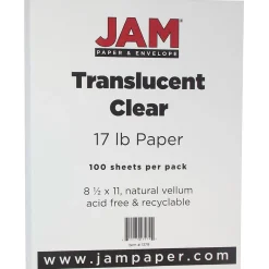 Online 8.5" x 11" Translucent Clear Vellum Paper, 17 lbs., 70 Brightness, 100 Sheets/Pack (1379) Multipurpose Paper