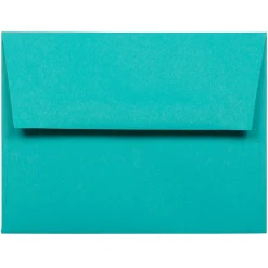 JAM Paper A2 Colored Invitation Envelopes, 4.375 x 5.75, Sea Blue Recycled, 50/Pack (70207I)* Business